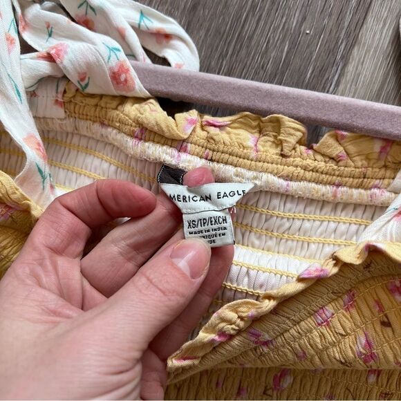 American eagle ditzy floral smocked tiered mini dress women’s‎ xs - Picture 5 of 7